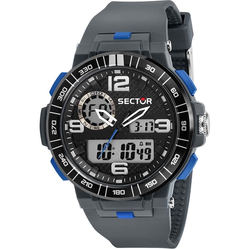 Montre Homme Sector Expender 210 Chrono - Alarme, Lumière, Cadran Argent, Neuf Avec Étui