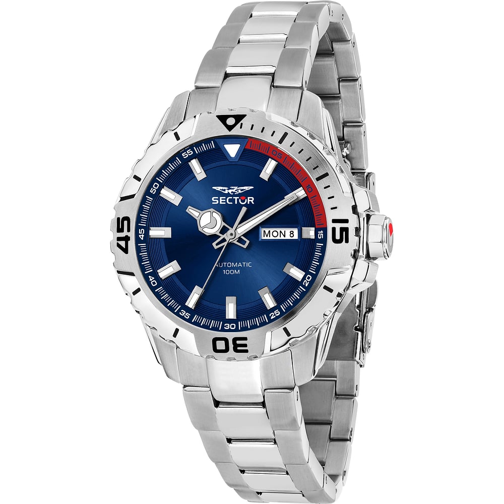 Montre Pour Homme Sector No. 975 - Cadran Bleu, Bracelet Acier, Verre Saphir, Fonction Date - Neuve Avec étiquettes