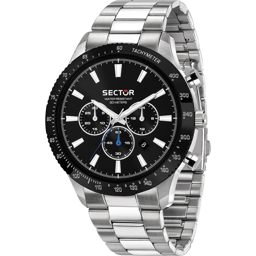 Montre Homme Seestern Chronographe Mécanique Manuel - Boîtier Acier 40mm - Bracelet Tissu Noir