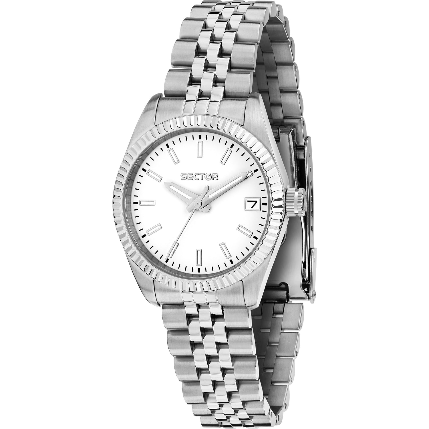 Montre Femme Sector - Cadran Blanc, Cristal Saphir, Avec Date, Neuve Avec étiquettes