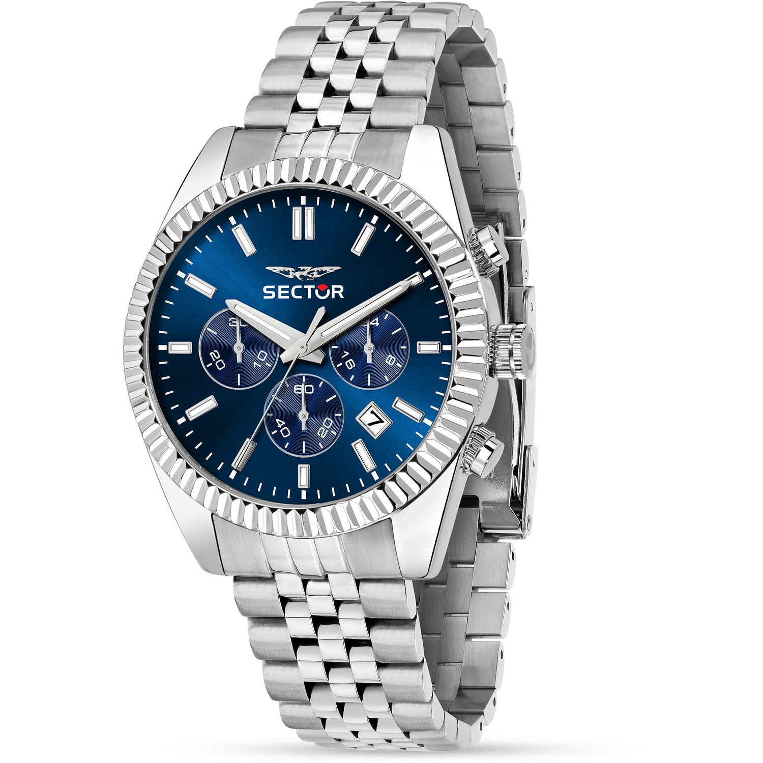Montre Chronographe Sector 250 - Alarme, Cadran Bleu, Cristal Saphir - Étanche 100m, Neuve